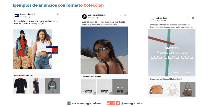 Ejemplos de anuncios de Facebook con formato colección